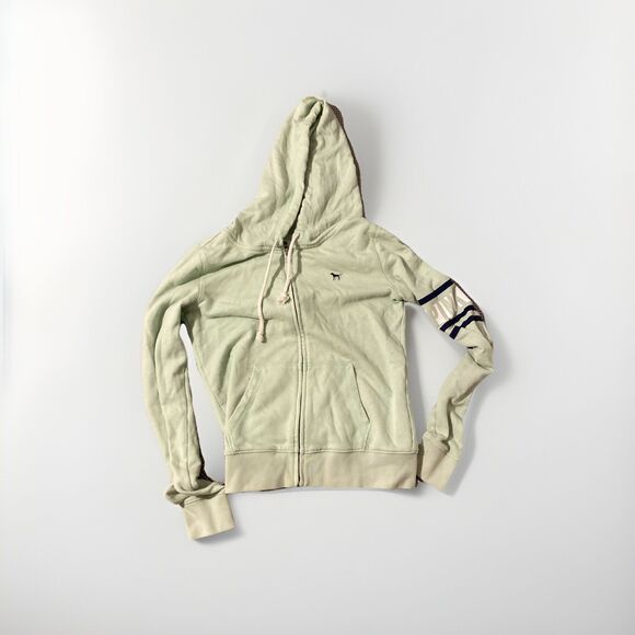 Pink Victoria's Secret SMALL Full‎ Zip Mint Green Sweatshirt Hoodie - Picture 1 of 5